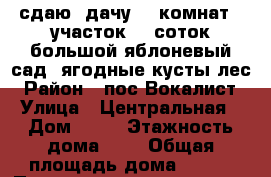 сдаю  дачу  5 комнат   участок 35 соток большой яблоневый сад  ягодные кусты лес › Район ­ пос Вокалист › Улица ­ Центральная › Дом ­ 54 › Этажность дома ­ 2 › Общая площадь дома ­ 124 › Площадь участка ­ 3 500 › Цена ­ 35 000 - Московская обл., Истринский р-н, Манихино д. Недвижимость » Дома, коттеджи, дачи аренда   